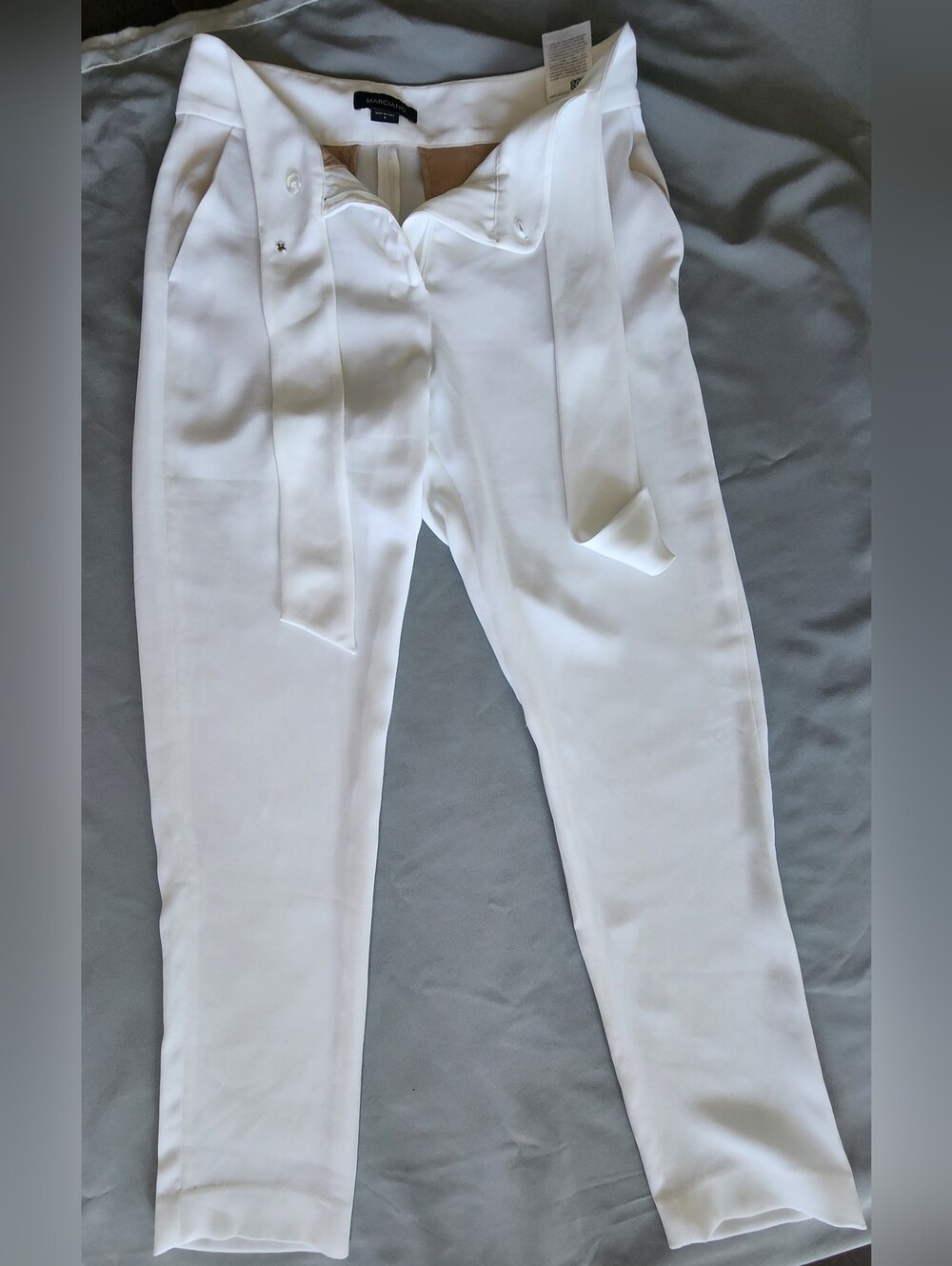 Marciano White Tailored Tie Belt Pants Trousers 6